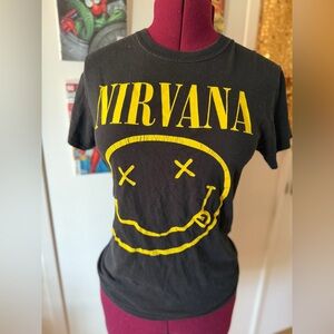 NIRVANA Black and Yellow Short Sleeve Tee
